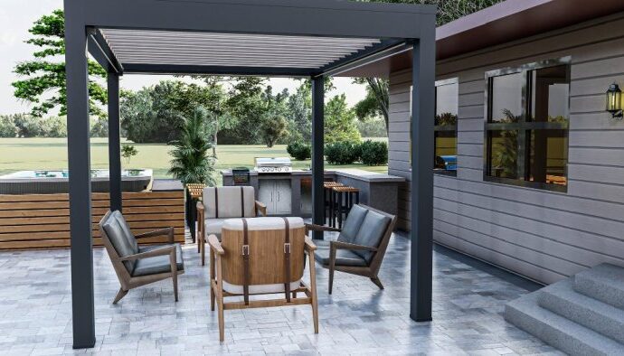 Pergole tarasowe bioklimatyczne – jak działa dach lamelowy?